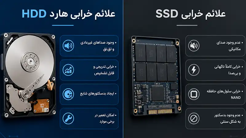 علائم خرابی هارد SSD و HDD