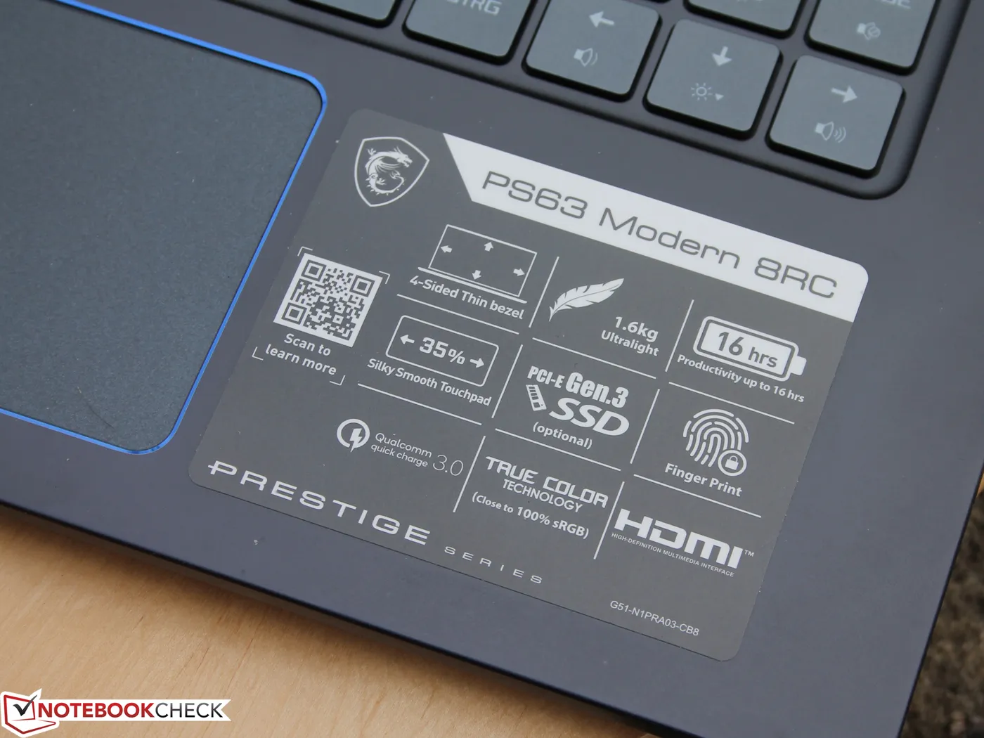 ویژگی‌های لپ تاپ MSI PS63 Modern 8RC