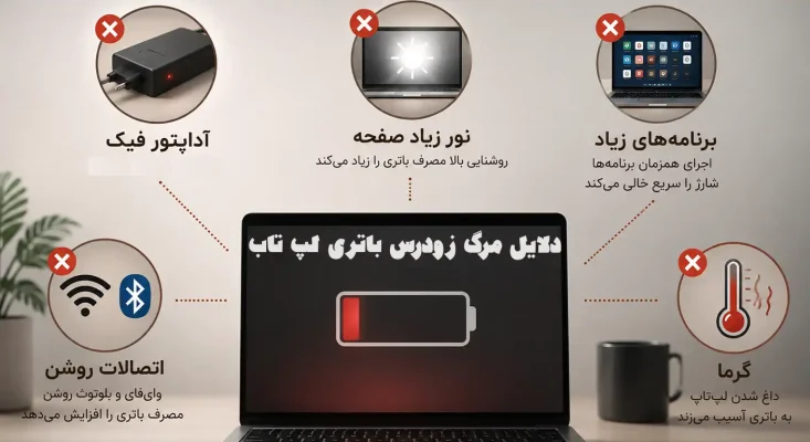 دلایل مرگ زودرس باتری لپ تاب