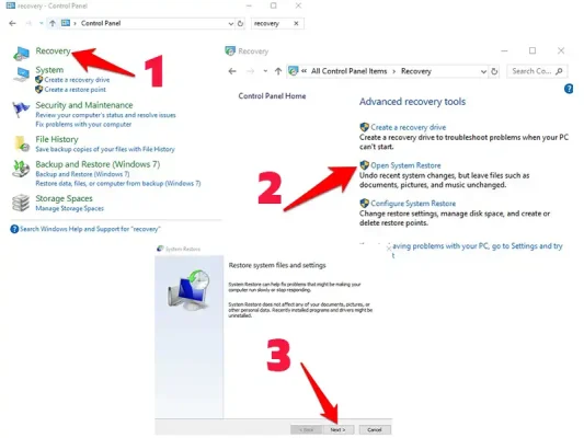 با System Restore تنظیمات سیستم را بازیابی کنید