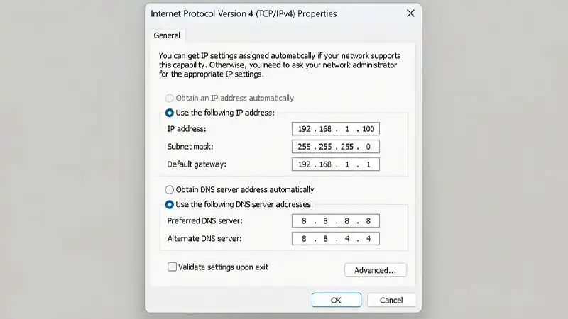 تغییر DNS در ویندوز برای رفع مشکل اتصال اینترنت