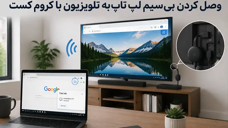 وصل کردن بی سیم لپ تاپ به تلویزیون با کروم کست (Chromecast)