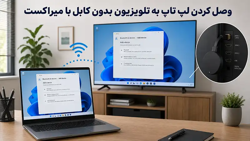 اتصال بی سیم لپ تاپ به تلویزیون با استفاده از تکنولوژی میراکست (Miracast)