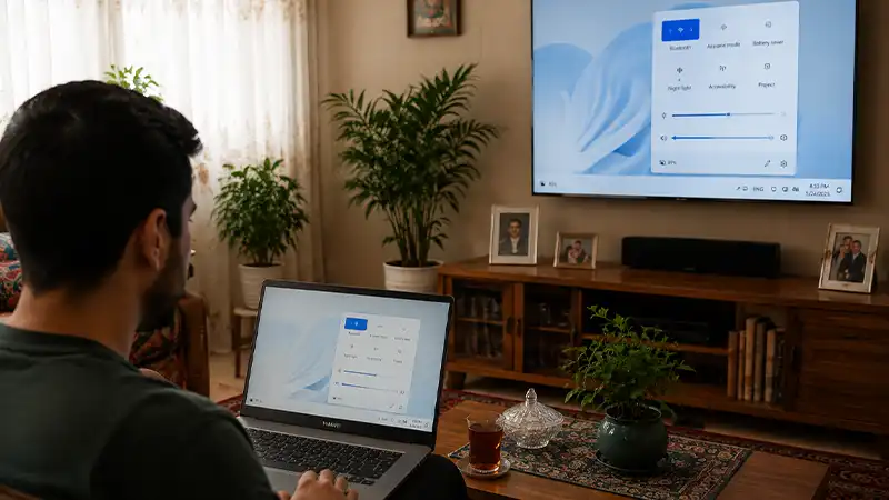 وصل کردن لپ تاپ به تلویزیون بدون کابل از طریق Wi-Fi