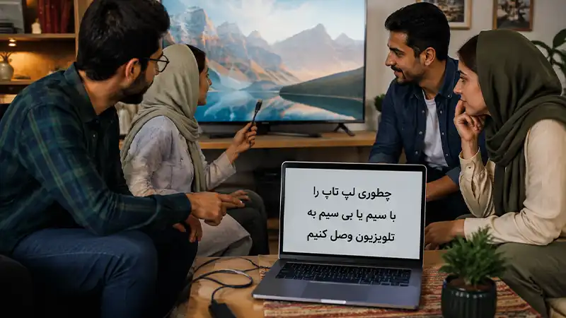 آموزش کامل اتصال لپتاپ به تلویزیون (سیمی و بیسیم)