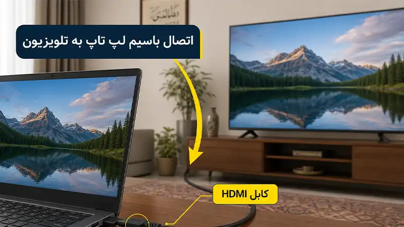 اتصال لپ تاپ به تلویزیون با کابل HDMI