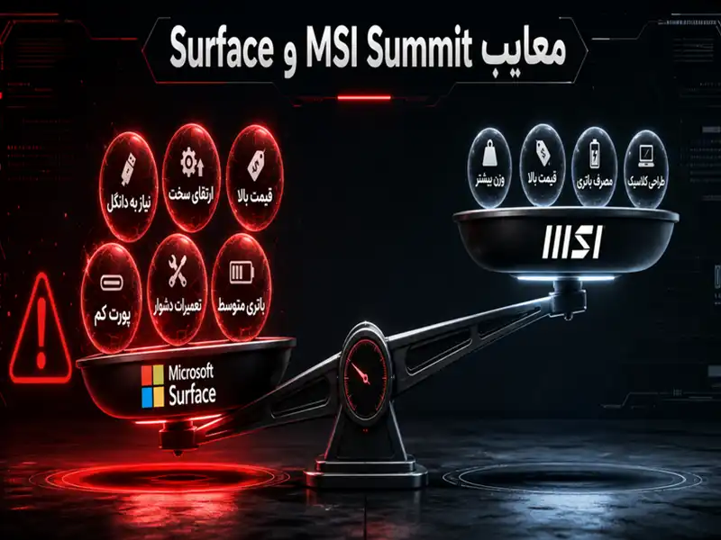 معایب MSI Summit و Surface در مقایسه لپ‌تاپ‌های حرفه‌ای