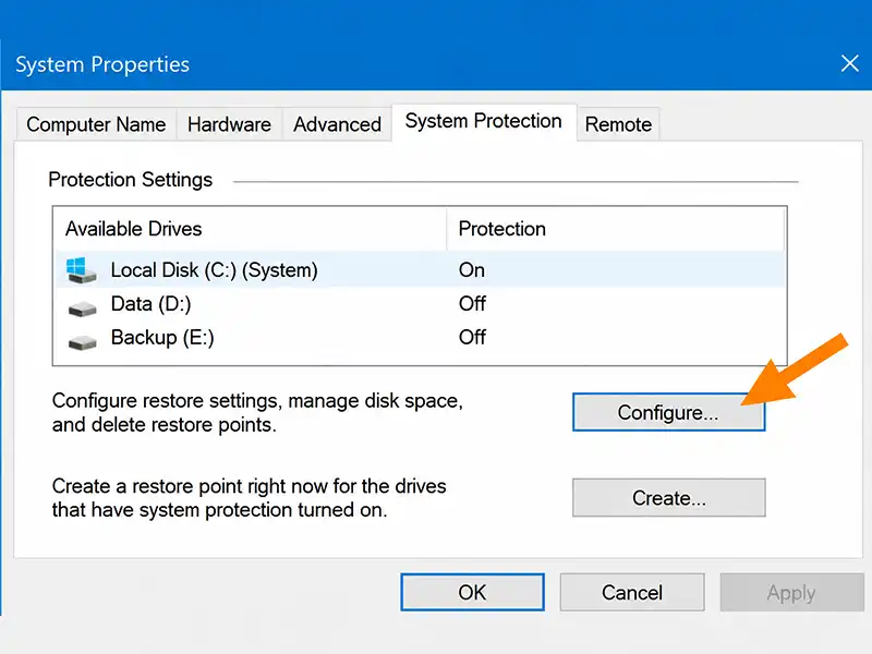 کاهش فضای اختصاص‌یافته به System Restore در ویندوز