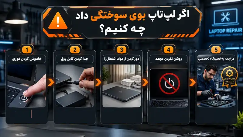 بوی سوختگی لپ تاب از چیست